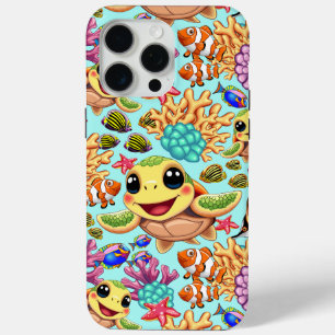 Sea Turtle Baby Happy and Cute Character iPhone 15 Pro Max Case