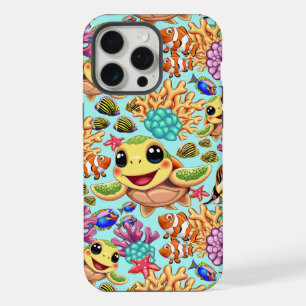 Sea Turtle Baby Happy and Cute Character iPhone 15 Pro Max Case