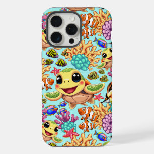 Sea Turtle Baby Happy and Cute Character iPhone 15 Pro Max Case