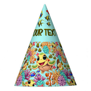 Sea Turtle Baby Happy and Cute Character Party Hat