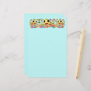 Sea Turtle Baby Happy and Cute Character Stationery