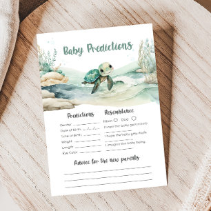 Sea Turtle Baby Shower Baby Predictions Game