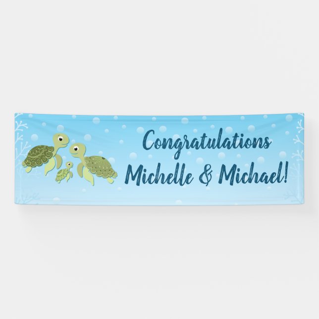 Sea Turtle Baby Shower Banner (Horizontal)