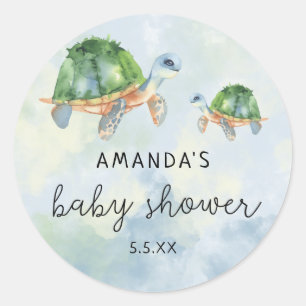 Sea Turtle - baby shower  Classic Round Sticker