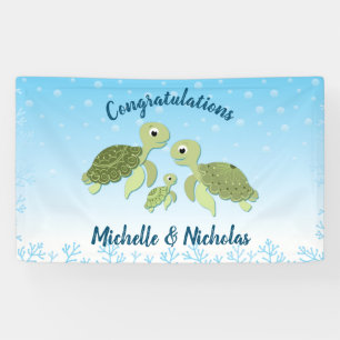 Sea Turtle Baby Shower Co-Ed Gender Neutral Banner