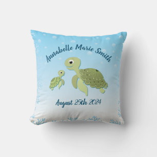 Sea Turtle Baby Shower Co-Ed Gender Neutral Cushion