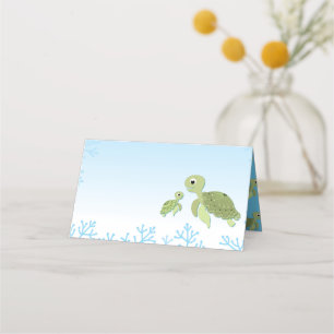 Sea Turtle Baby Shower Co-Ed Gender Neutral Place Card