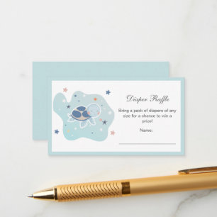 Sea Turtle Baby Shower Cute Ocean Diaper Raffle Enclosure Card