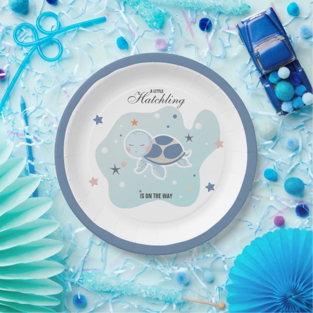 Sea Turtle Baby Shower | Cute Ocean Paper Plate (Party)