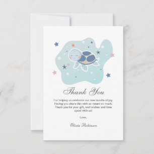 Sea Turtle Baby Shower   Cute Ocean Thank You Card