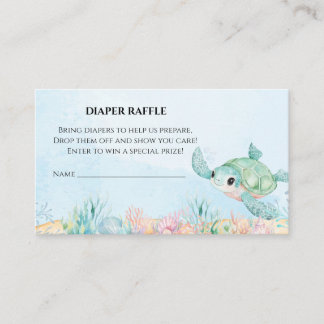 Sea Turtle Baby Shower Diaper Raffle Insert