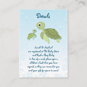 Sea Turtle Baby Shower Enclosure Card