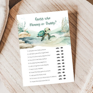 Sea Turtle Baby Shower Guess Mummy or Daddy Game