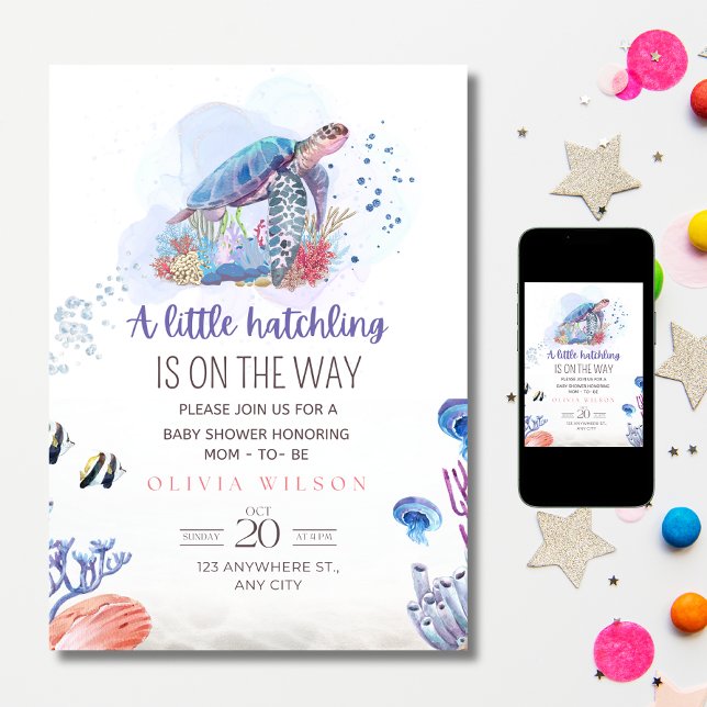  Sea Turtle Baby Shower Invitation, Under The Sea  Invitation (Creator Uploaded)