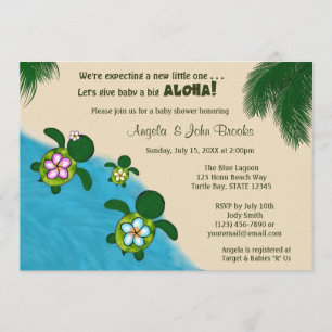 Sea TURTLE Baby Shower Invite YELLOW (Honu) 03B