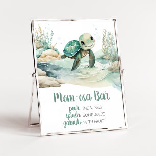 Sea Turtle Baby Shower Mom Osa Bar Poster