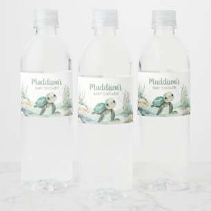 Sea Turtle Baby Shower  Water Bottle Label