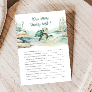 Sea Turtle Baby Shower Who knows Daddy Best Game