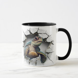 Sea turtle background mug