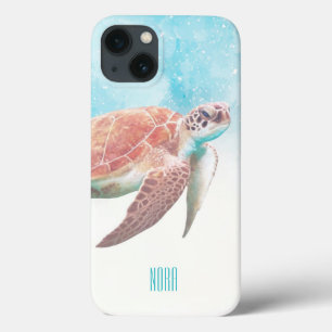 Sea Turtle Beach Coastal Name iPhone 13 Case