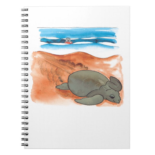 Sea Turtle Beach Fun Colourful Notebook (Front)