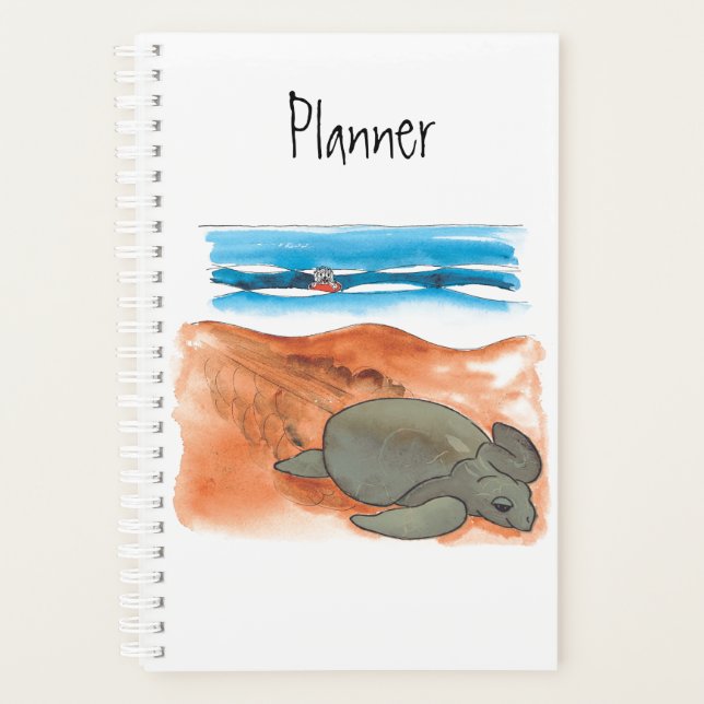 Sea Turtle Beach Fun Colourful Planner (Front)