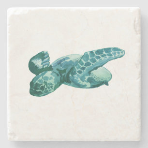 Sea Turtle Beach Marble Stone Coaster