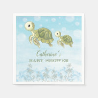 Sea Turtle Beach Ocean Baby Shower Paper Napkin