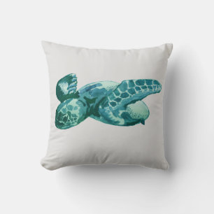 Sea Turtle Beach Painting Pillow