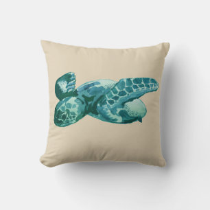 Sea Turtle Beach Painting Pillow