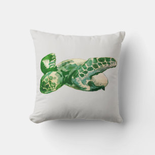 Sea Turtle Beach Painting Pillow