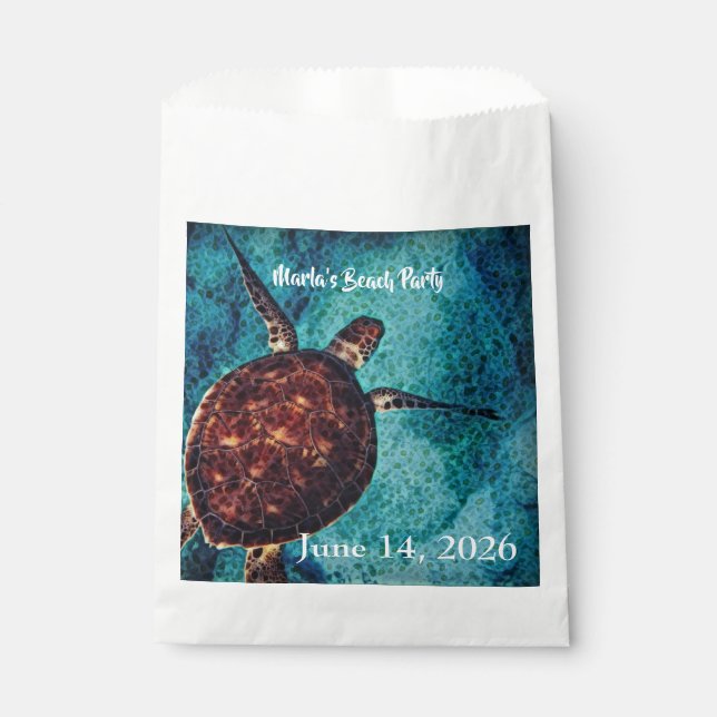Sea Turtle Beach Party Favour Bags (Front)