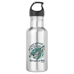 Sea Turtle Bible Verse Vintage Engraving Design_1 532 Ml Water Bottle