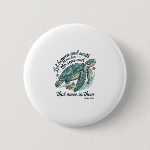 Sea Turtle Bible Verse Vintage Engraving Design_1 6 Cm Round Badge