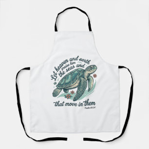 Sea Turtle Bible Verse Vintage Engraving Design_1 Apron