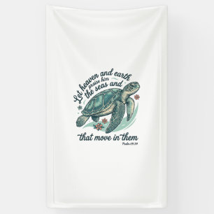 Sea Turtle Bible Verse Vintage Engraving Design_1 Banner