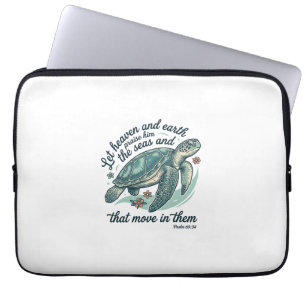 Sea Turtle Bible Verse Vintage Engraving Design_1 Laptop Sleeve