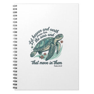 Sea Turtle Bible Verse Vintage Engraving Design_1 Notebook