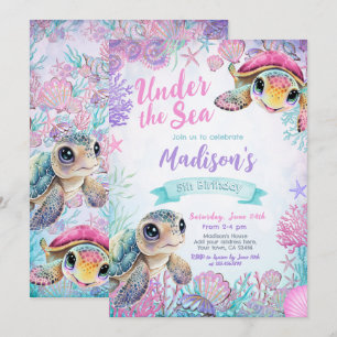 Sea Turtle Birthday Invitation