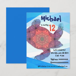 Sea turtle, birthday party invitation