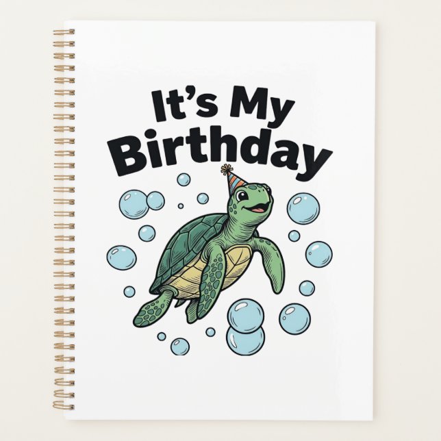 Sea Turtle Birthday Shirt Design_1 Planner (Front)