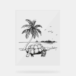 Sea Turtle blue camo Acrylic Sign