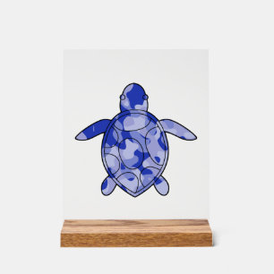 Sea Turtle blue camo Acrylic Sign