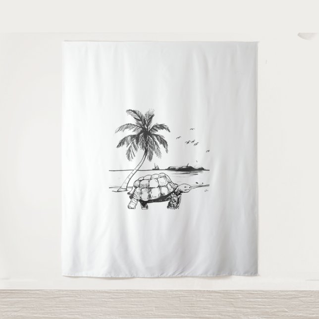 Sea Turtle blue camo Tapestry (Front)