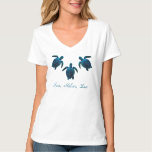 sea turtle, blue digital drawing T-Shirt