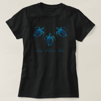 sea turtle, blue digital drawing  T-Shirt