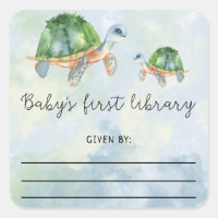 Sea Turtle - bookplate, books for baby