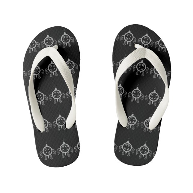 Sea Turtle Bubbles Kid's Flip Flops (Footbed)