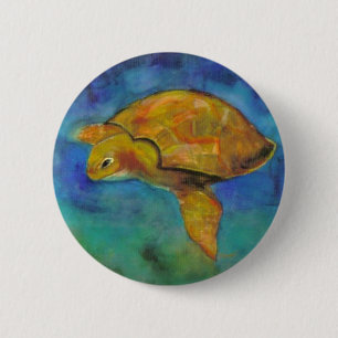Sea Turtle by Paula Atwell 6 Cm Round Badge