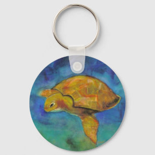 Sea Turtle by Paula Atwell Key Ring